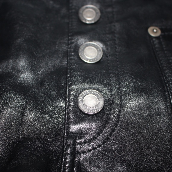 SAINT LAURENT Leather Shorts In Black - Picture 9 of 9